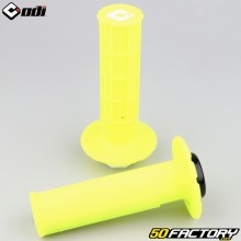 Neon yellow Odi MX semi-embossed Lock-on grips