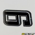 Black holographic number sticker with silver edging 9 cm