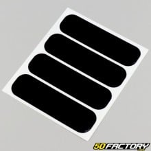 Faixas refletivas 87x25 mm homologadas para capacete (x4) pretas