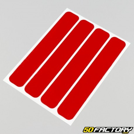 Faixas refletoras 2.5x15 cm (x4) vermelho