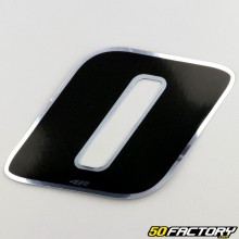 Black holographic number 0 cm sticker