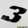 Black Holographic Number Sticker 3 cm