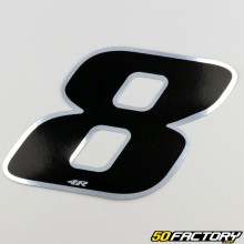 Black holographic number 8 cm sticker