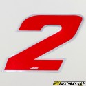 2 cm holographic red number sticker