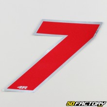 Sticker number 7 holographic red 13 cm