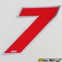 7 cm holographic red number sticker