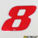 8 cm holographic red number sticker