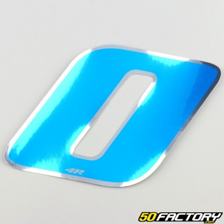 0 cm holographic blue number sticker