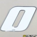 0 cm holographic white number sticker