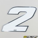 2 cm holographic white number sticker