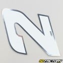 2 cm holographic white number sticker