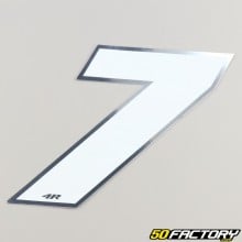 Sticker number 7 holographic white 13 cm