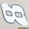 8 cm holographic white number sticker