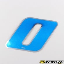 Sticker number 0 holographic blue 6.5 cm