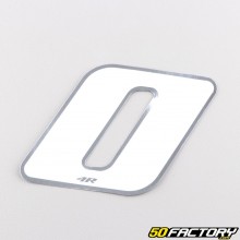 Adesivo número 0 branco holográfico 6.5 cm