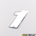 1 cm holographic white number sticker