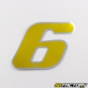 Holographic gold number sticker 6 cm