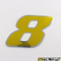 Adesivo numero oro olografico 8 cm