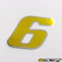 Holographic gold number sticker 6 cm