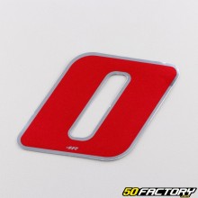 Sticker number 0 holographic red 6.5 cm