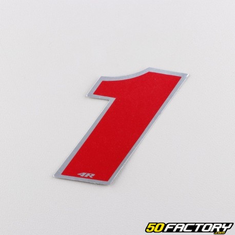 1 cm holographic red number sticker