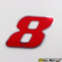 Adesivo con numero rosso olografico da 8 cm