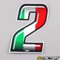 Adhesivo número tricolor italiano 2 cm