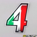 Italian tricolor number sticker 4 cm