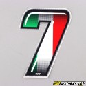 Adhesivo número tricolor italiano 7 cm