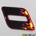 Sticker number 0 black flames 13 cm