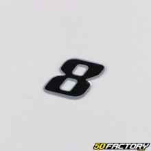 Black holographic number 8 cm sticker