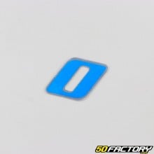 Sticker number 0 holographic blue 3.7 cm
