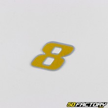Sticker number 8 holographic gold 3.7 cm