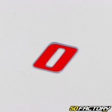 Sticker numéro 0 rouge holographique 3.7 cm