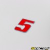 Sticker numéro 5 rouge holographique 3.7 cm