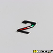Adesivo numero 2 tricolore Italia 3.7 cm