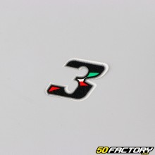 Sticker number 3 tricolor Italy 3.7 cm