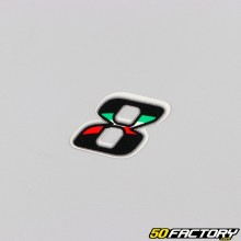 Sticker number 8 tricolor Italy 3.7 cm