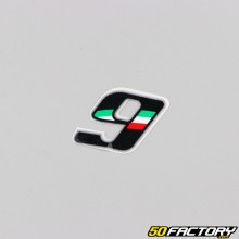 Sticker number 9 tricolor Italy 3.7 cm