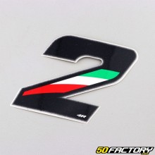 Adesivo numero 2 tricolore Italia 6.5 cm