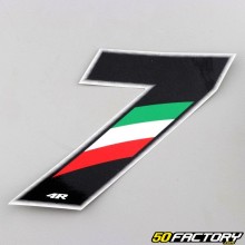 Sticker numéro 7 tricolore Italie 13 cm