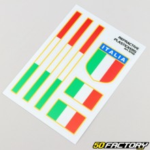 Italy flags reflective helmet stickers