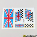 Reflective helmet stickers English flags