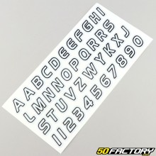 Stickers letters and numbers 19.5x9.5 cm (sheet)