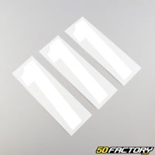 Pegatinas número 1 blancas 15 cm (juego de 3)