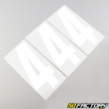 Aufkleber Nummer 4 weiß 15 cm (Satz 3 Stück)