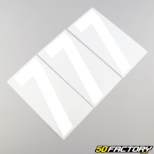 Aufkleber Nummer 7 weiß 15 cm (Satz 3 Stück)