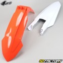 Garde boues avant, arrière KTM SX 125, 250, 450... (depuis 2023) UFO orange et blanc