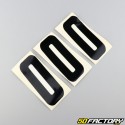 Black 0 cm number stickers (10 set)