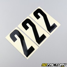 Number 2 stickers black 10 cm (set of 3)